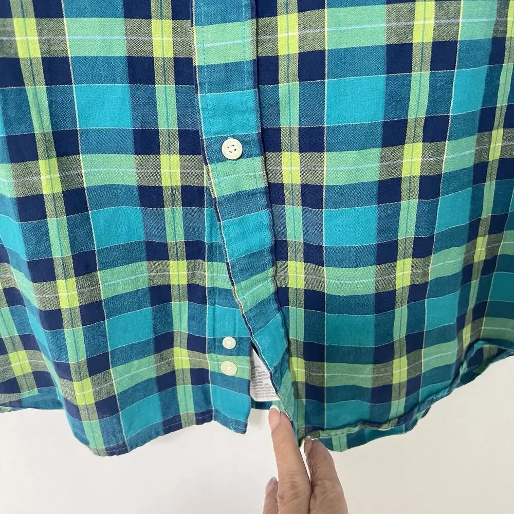 Pendleton Surf Shirt Mens XL Green Plaid Short Sleeve Button Down Casual Summer